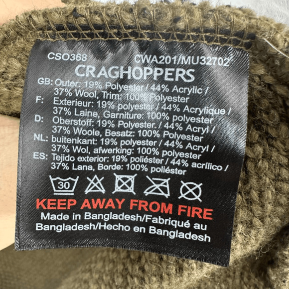 Craghoppers Womens Chunky Cardigan Coat Size M Wool Blend Lagenlook Green Cabin - Picture 5 of 14